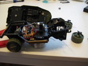 Photo of dismantled Warthog toy, from side.