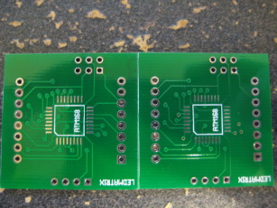 Photo of the BatchPCB boards side by side - note the damage on the board on the left.