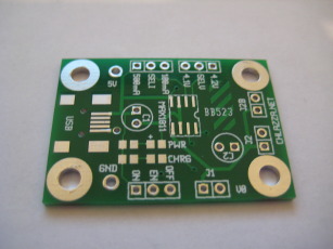 Photo of the front of the MAX1811 demo board.